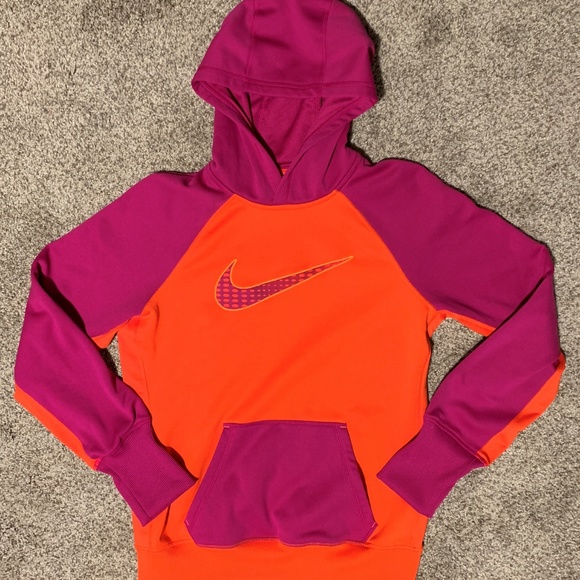 orange and purple hoodie